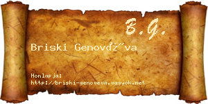 Briski Genovéva névjegykártya